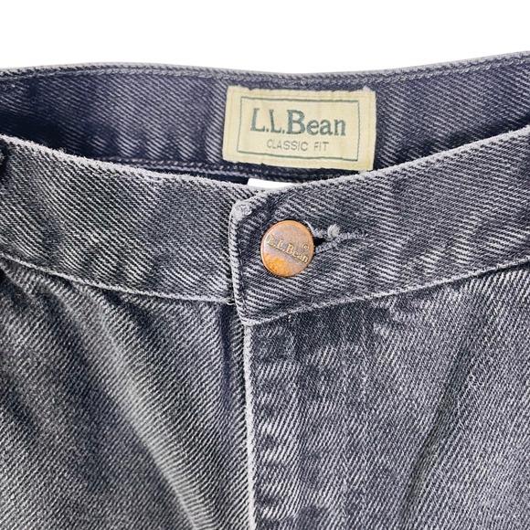Vtg L.L. Bean Classic Fit Jeans Men's 38x30 Black Preppy Outdoors - Picture 5 of 11